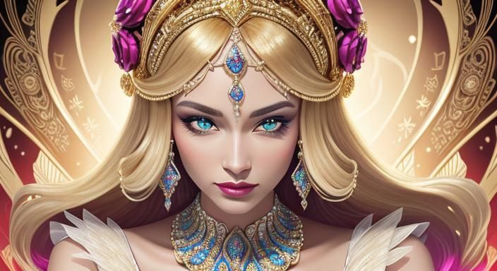 Art Deco Flapper Meets Abstract Fractal Girl