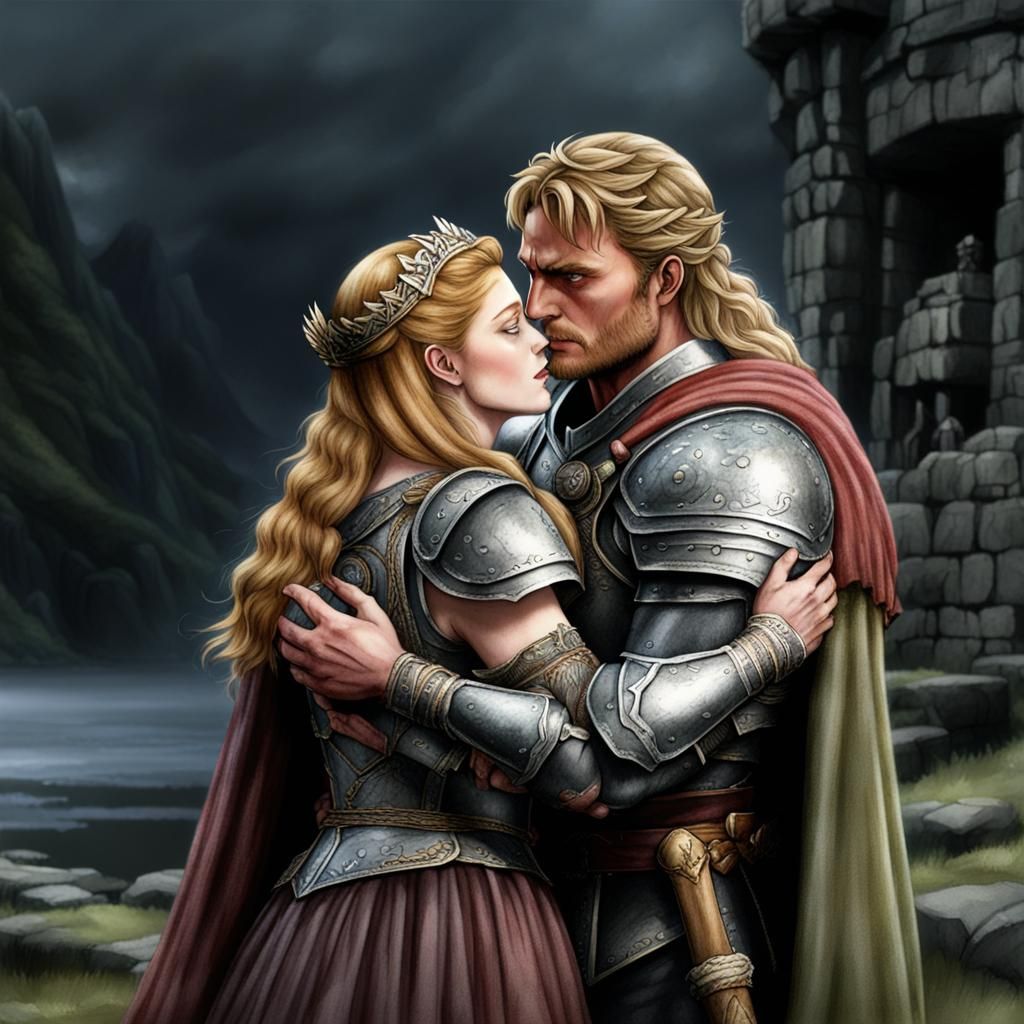 Siegfried and Brunhilde Embrace