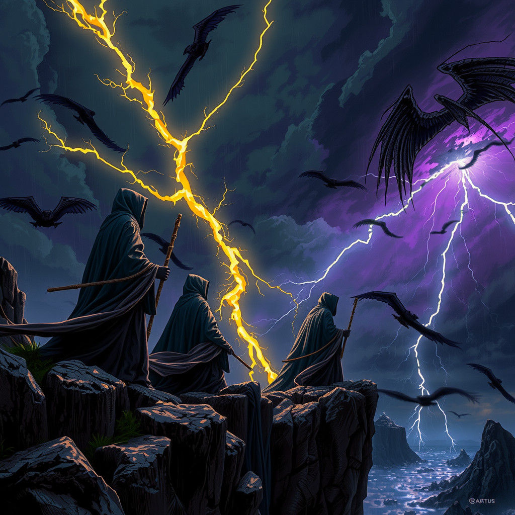 Cthulhu Cultists Summoning Ritual in Dark Fantasy Style