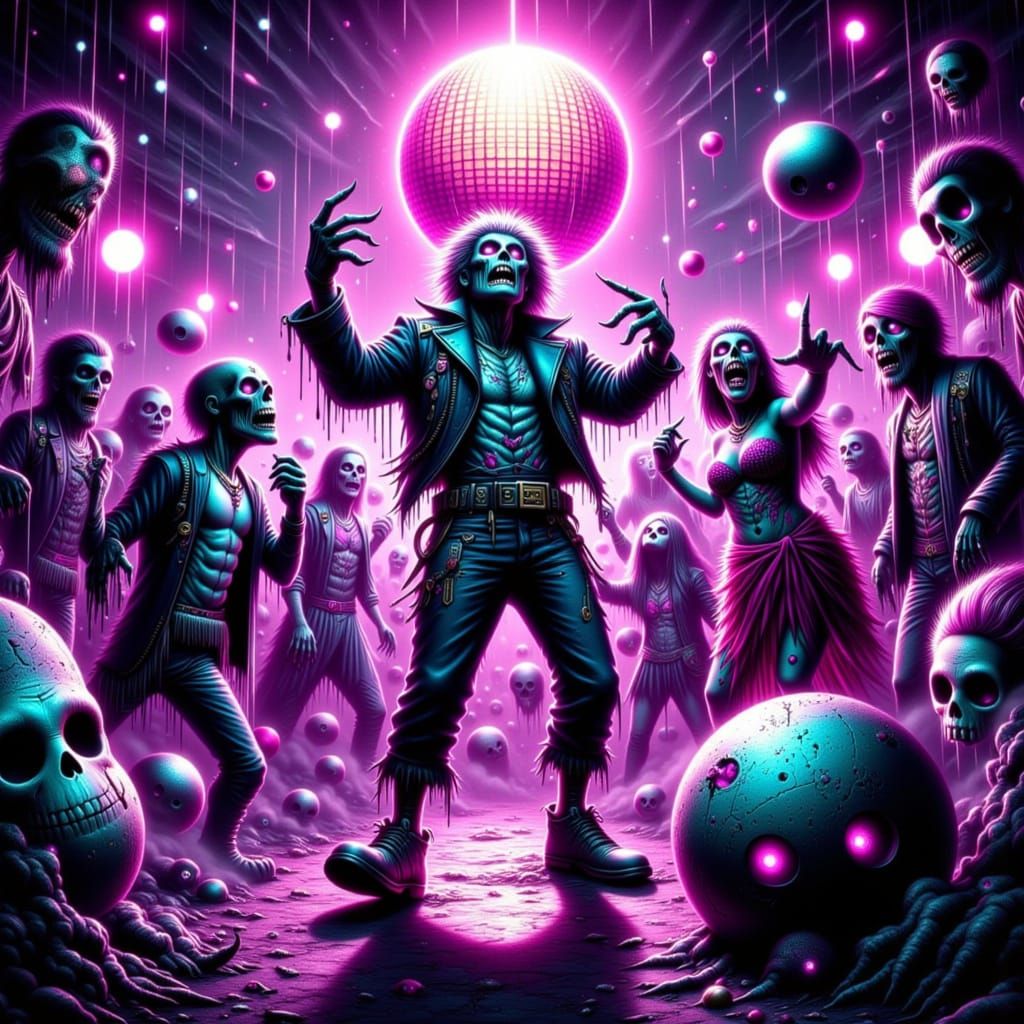 Zombie Prom Dance-Off: Halloween Party in Neon Lights