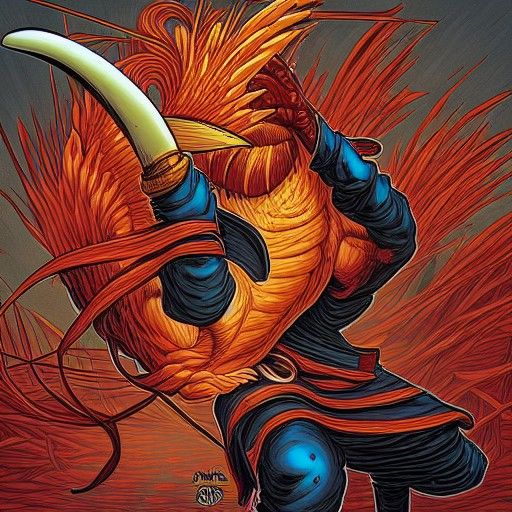 Ninja Chicken Comic Book Art
