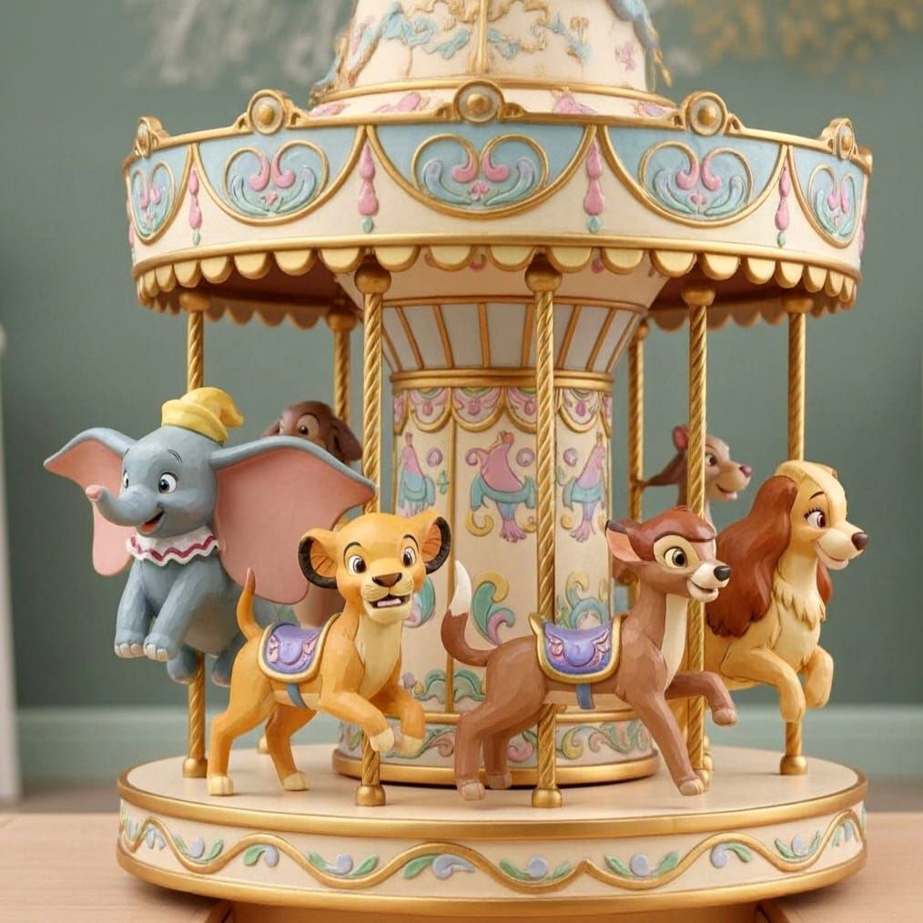 Disney Carousel with Classic Animal Characters in Jim Shore ...