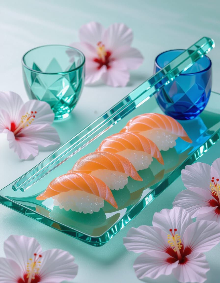 Crystal Sushi in Art Nouveau Style
