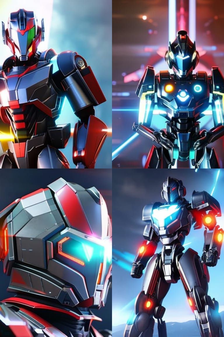 Giant Metallic Android: Mecha Mobile Suit Art