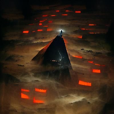 Sinister Black Pyramid Looms in the Sky