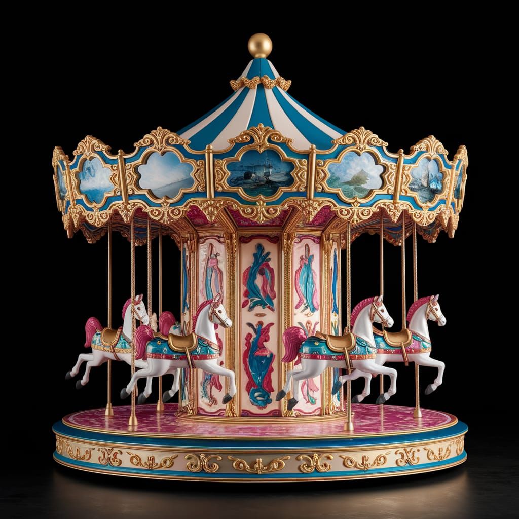 Beautiful Carousel with Gold Accents