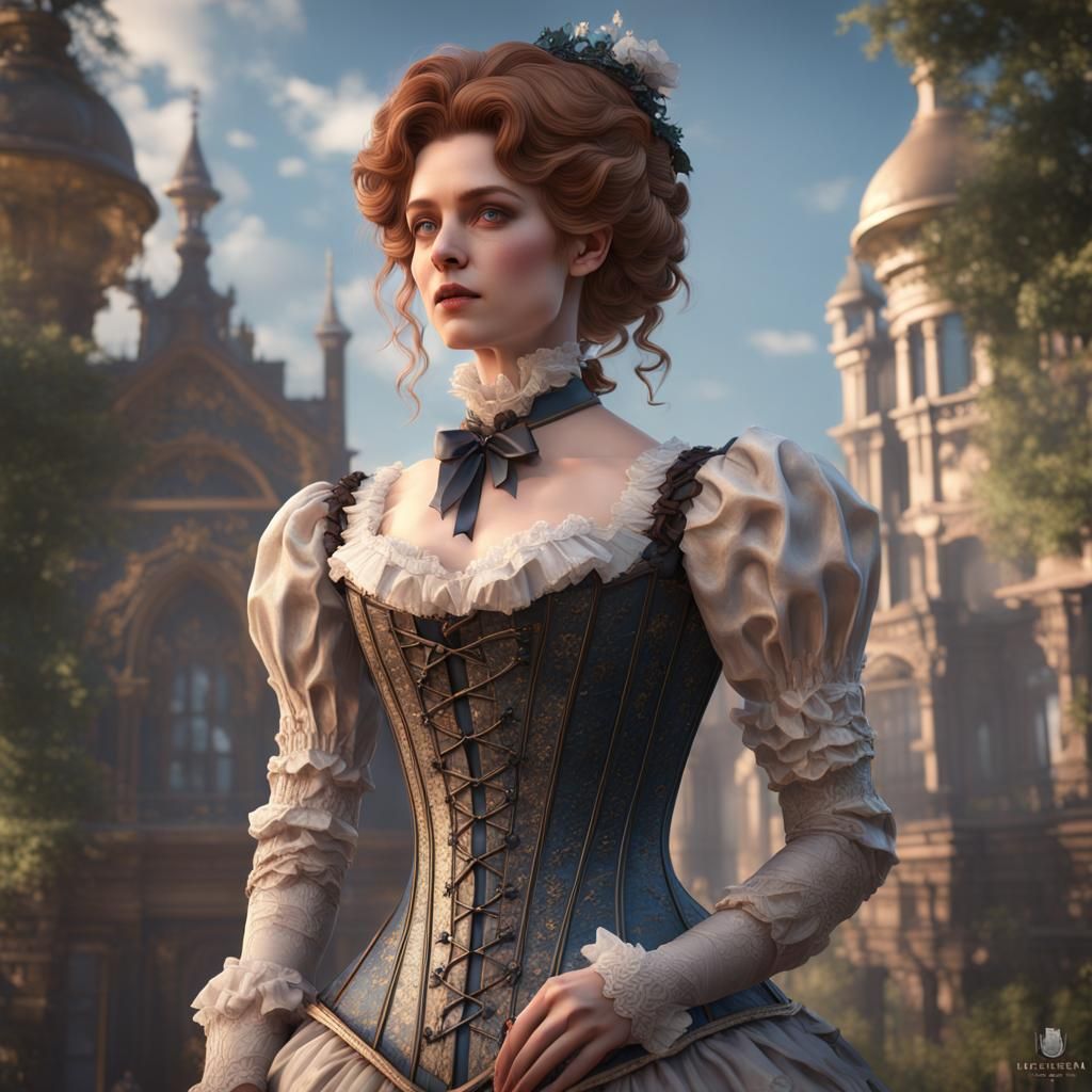 Victorian Woman in Light Colors: Fantasy Art
