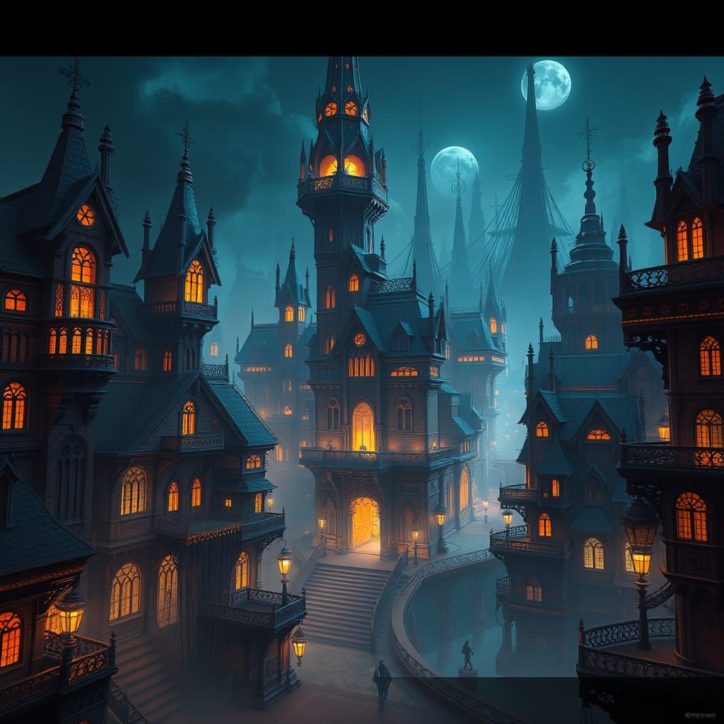 Dark Gothic Metropolis: Fantasy Concept Art in Unreal Engine