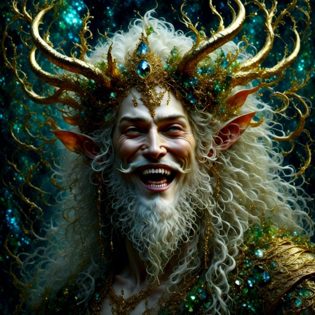 Laughing Satyr Portrait with Fantasy Art Styles