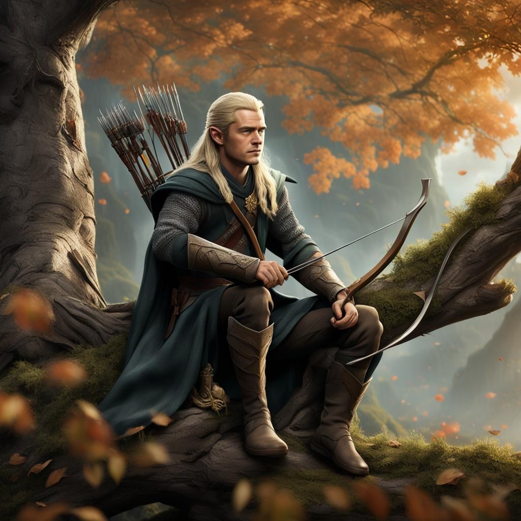 Legolas in a Tree: Detailed Matte Painting