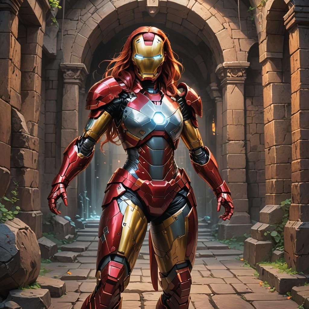 Female Ironman in Dungeon, 3D Anime Art