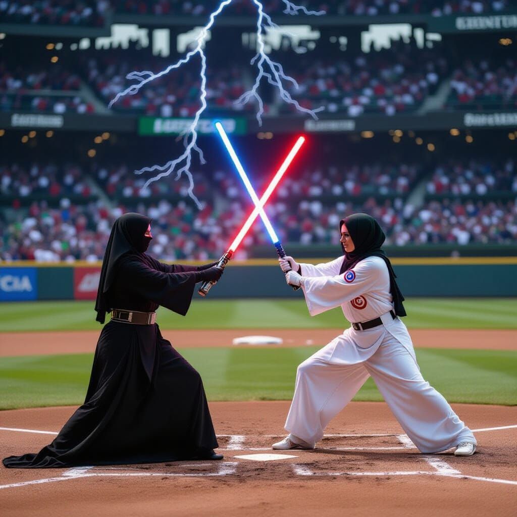 Surreal Lightsaber Battle at Wrigley Field