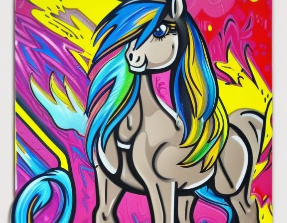 pony coloring page graffiti art, splash art, street art, spr...