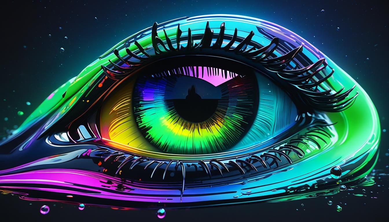 Neon Aurora Borealis Hyperrealistic Splash Art