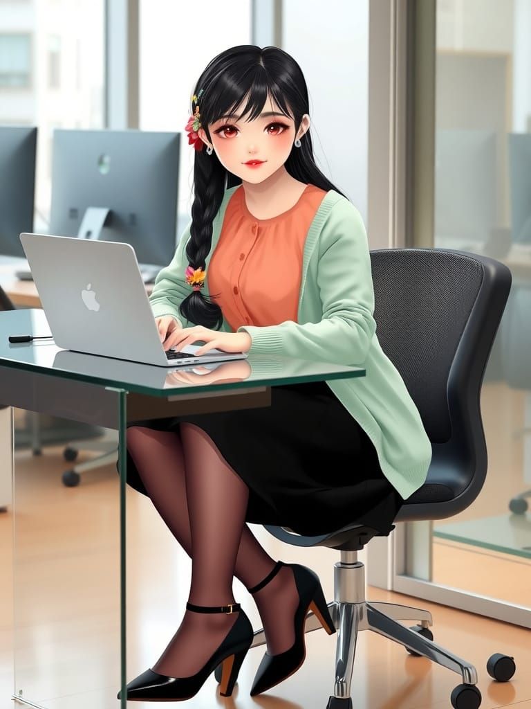 A Kawaii Female Programmer in a Modern IT Company