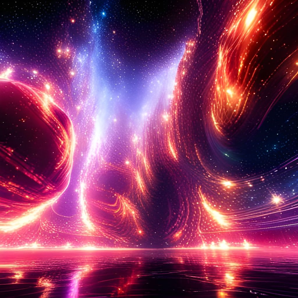 Reflective Space Nebula in Hyperrealistic Style