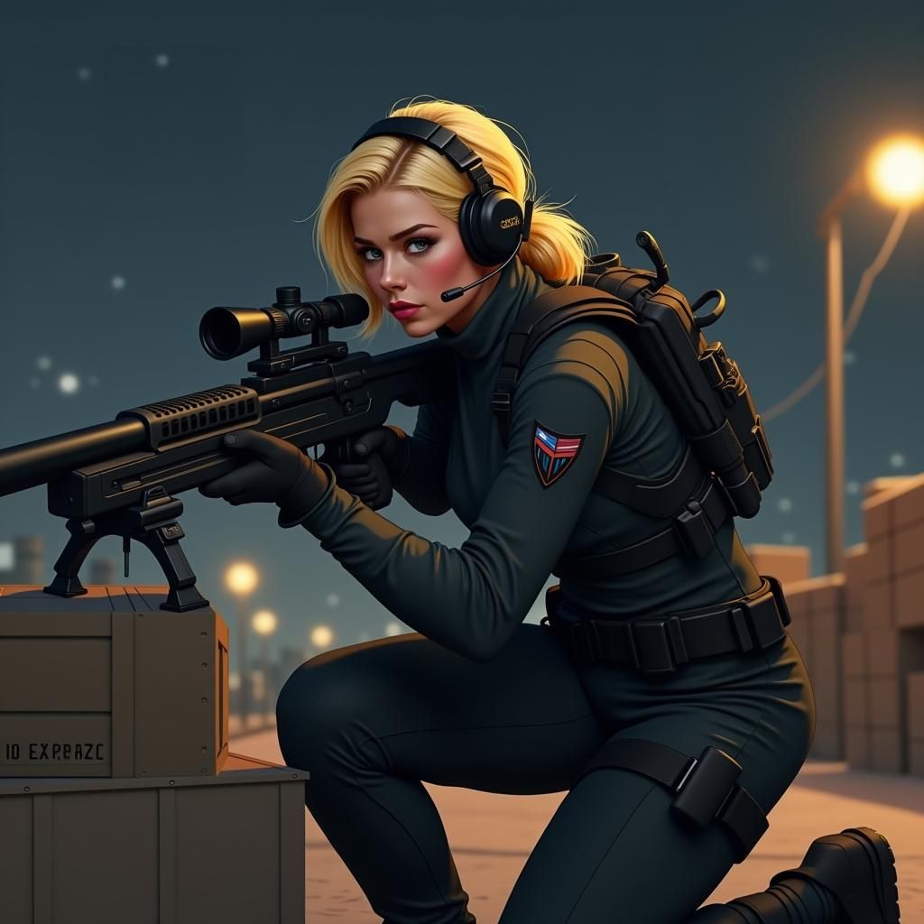 Futuristic Sniper in Gritty Sci-Fi Concept Art