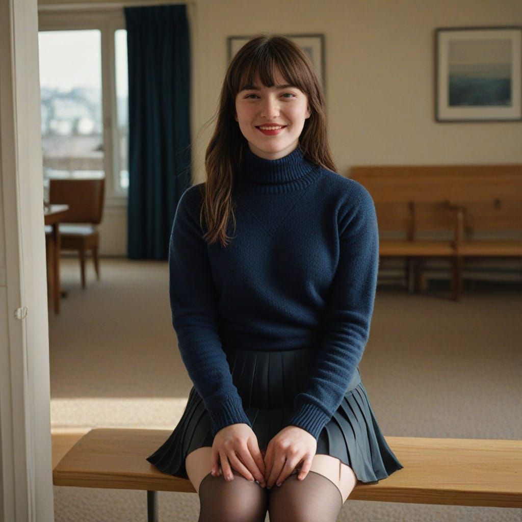 Genuine Smile in a Waiting Room