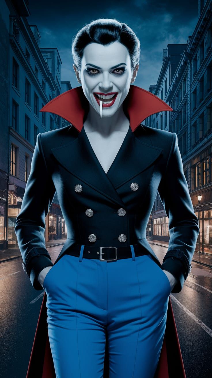 Elegant Vampire in Midnight City