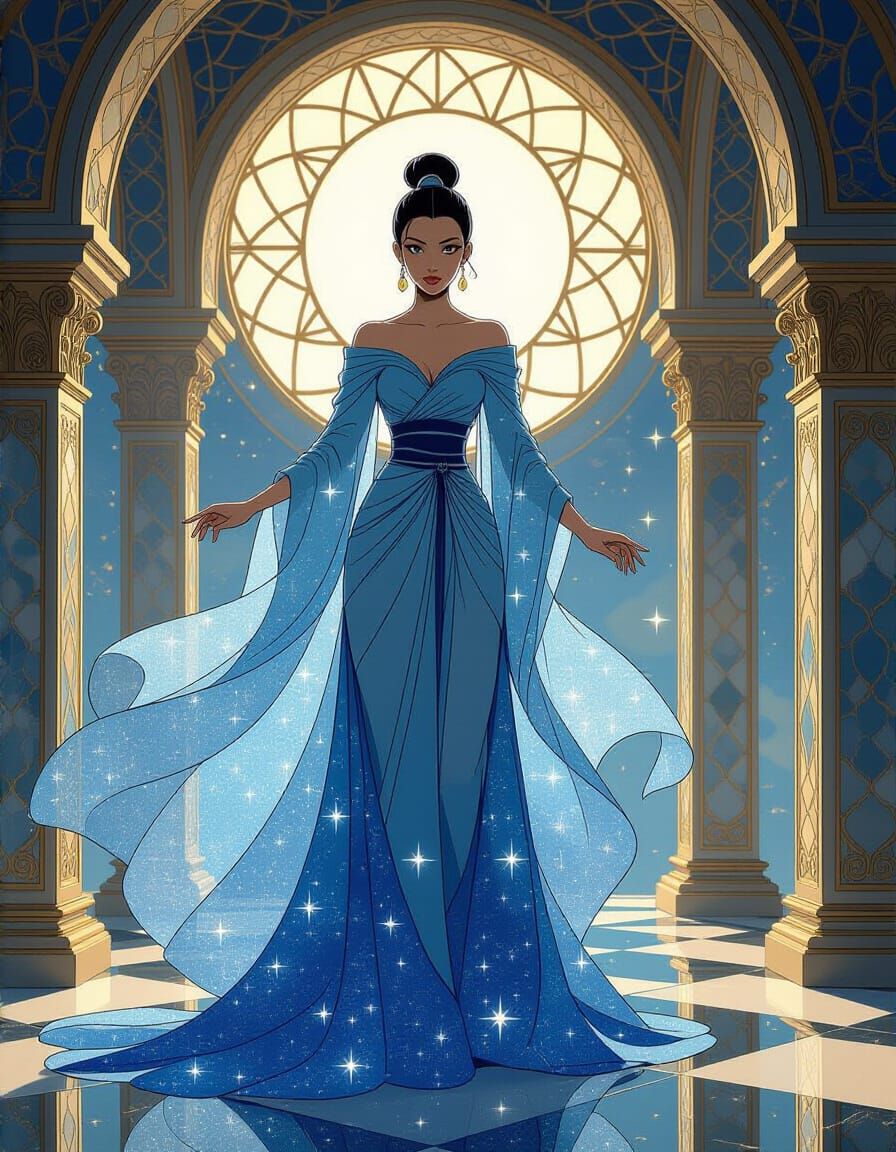 Ghibli Goddess in Cosmic Robes