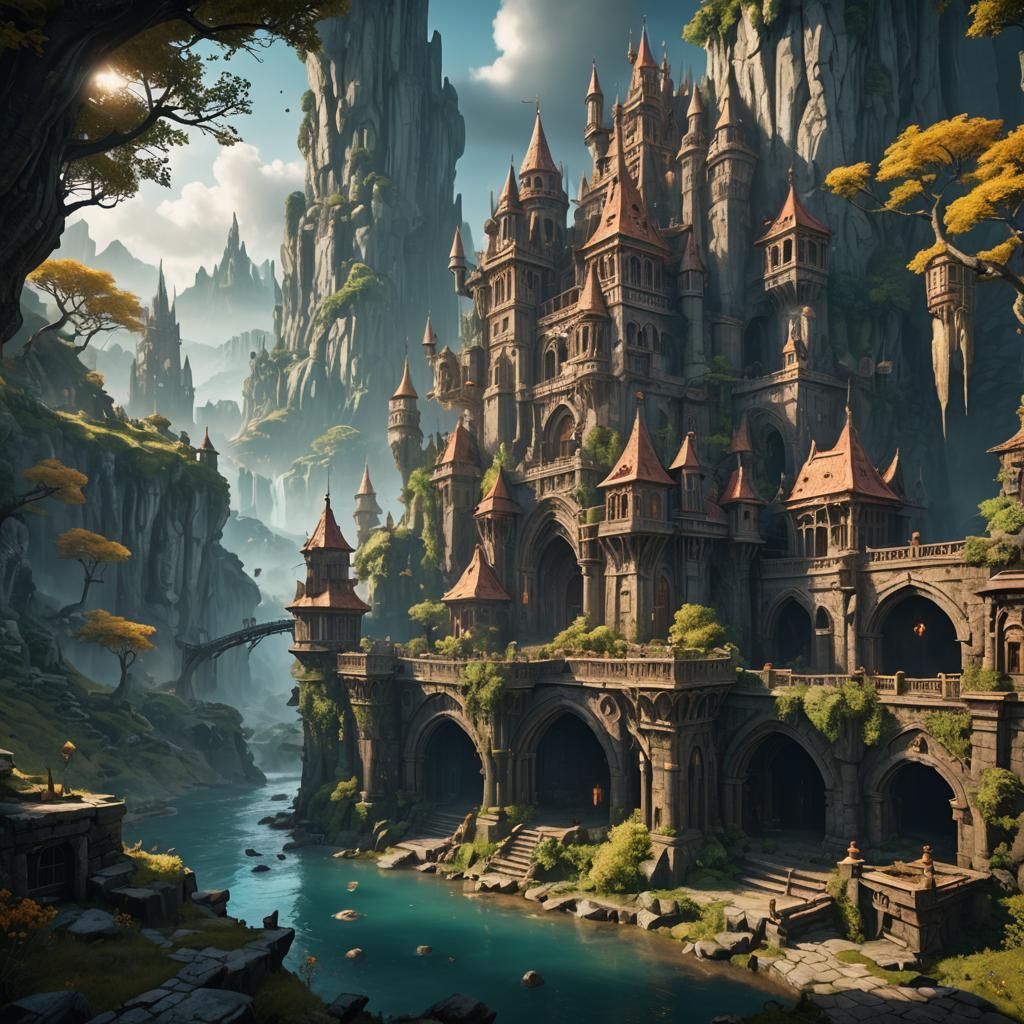 Fantastical Matte Painting with Intricate Details