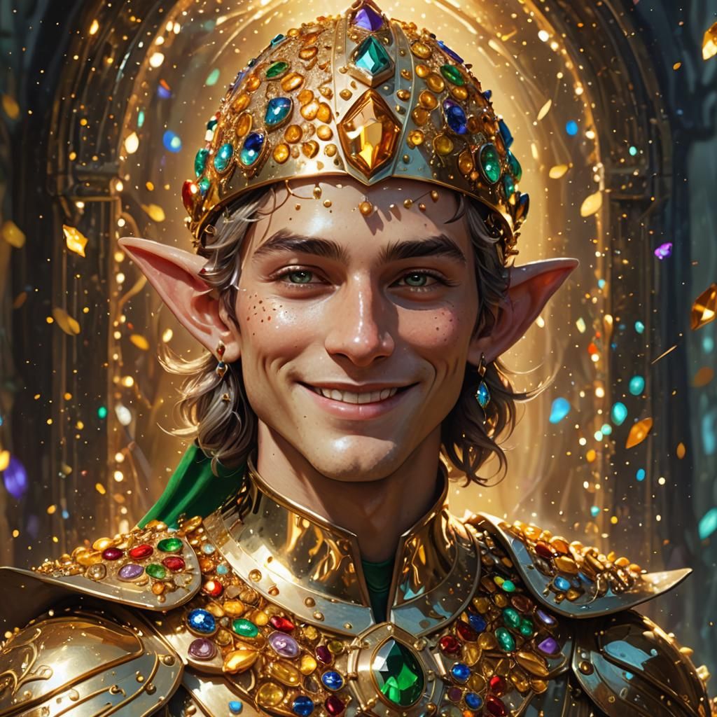 An Elf Wearing the Helm of Brilliance 240914G
