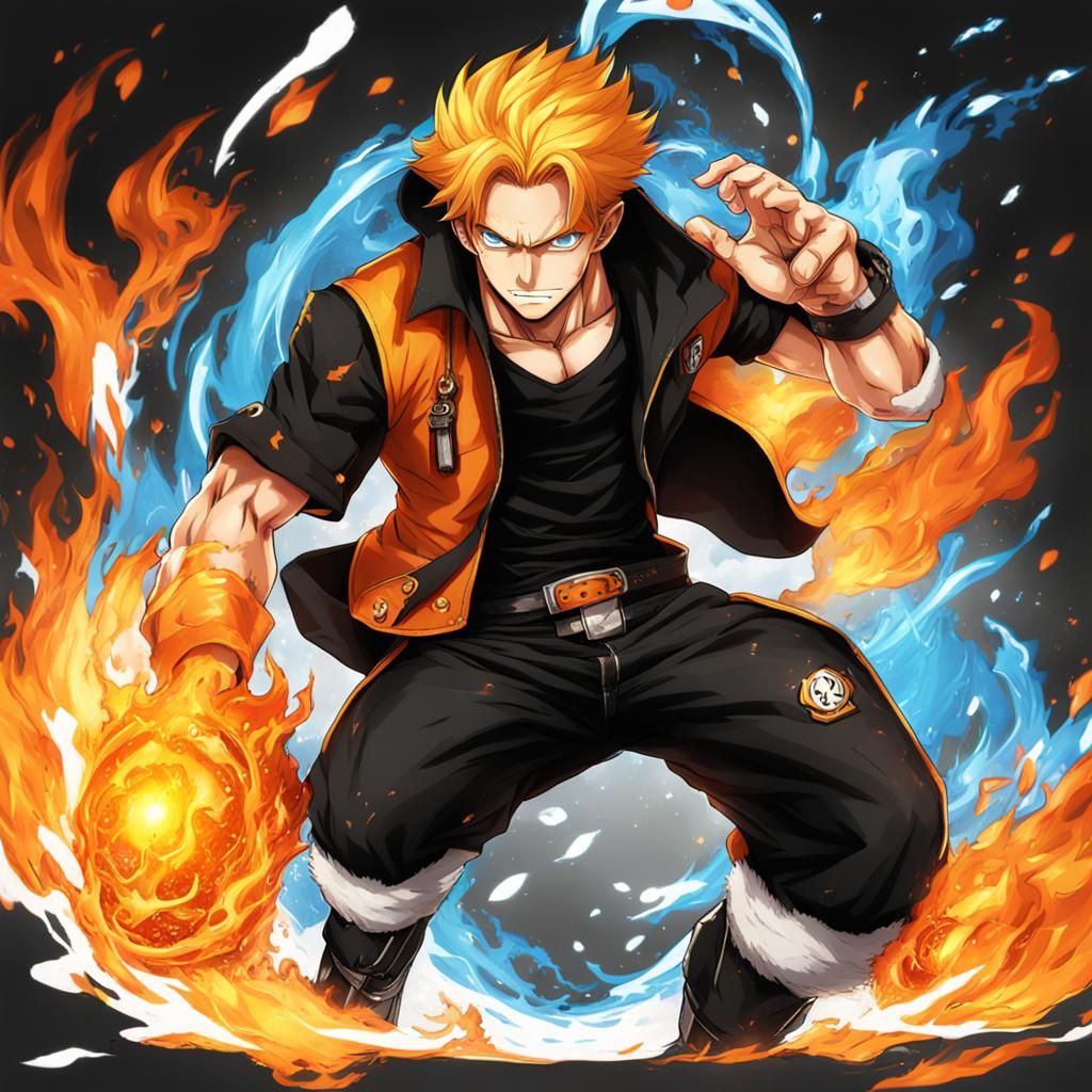 Fiery Superhero Anime Cosplay