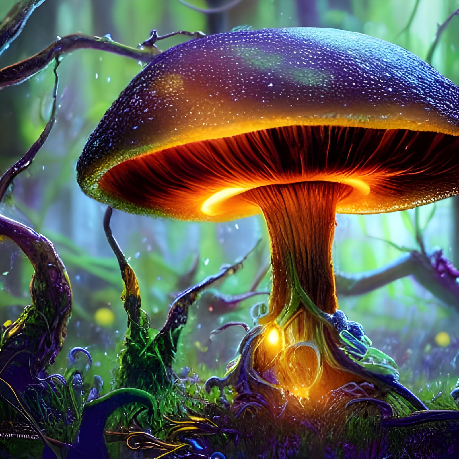 Enchanting Bioluminescent Mushrooms with Microfungi Network