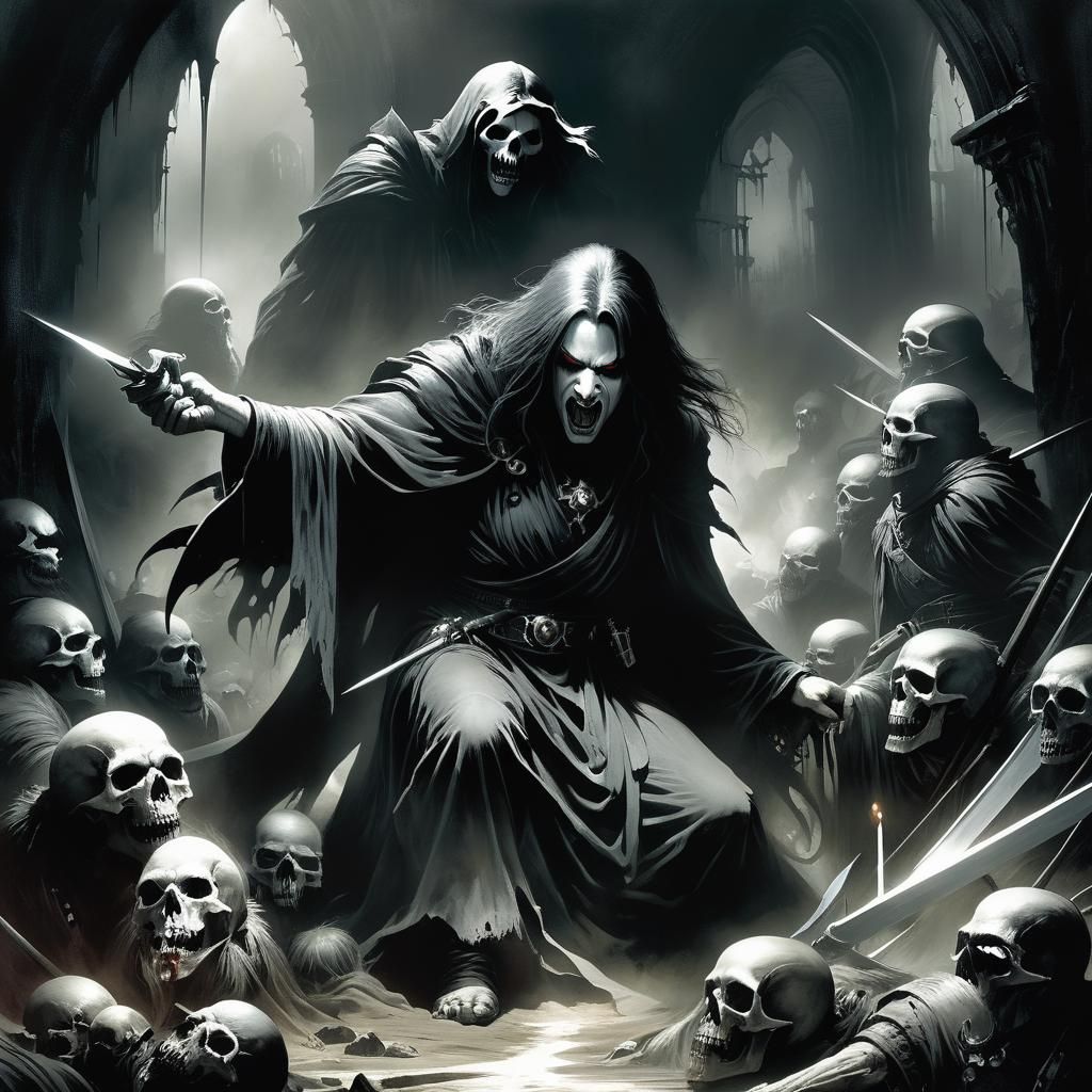 Grimdark Illustration in Dark Fantasy Style