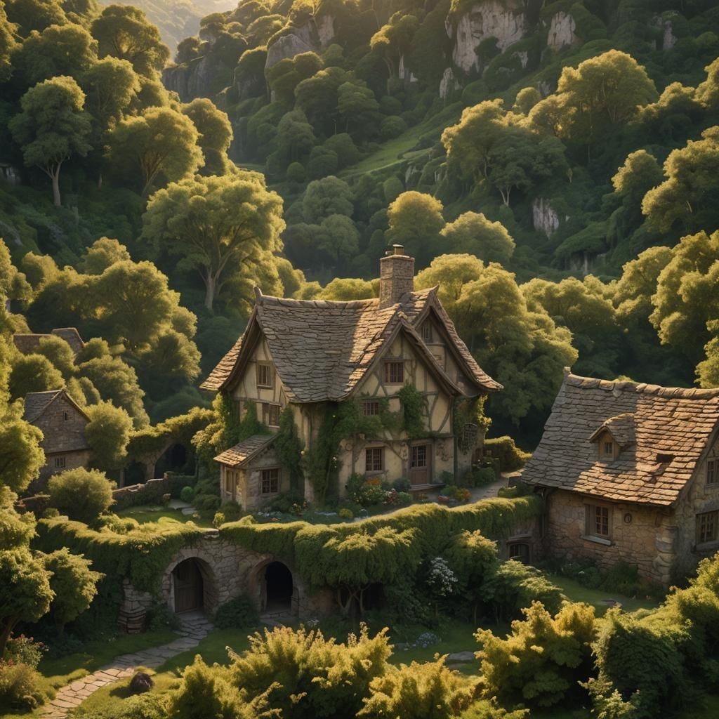 Enchanting Country Cottage in Golden Light