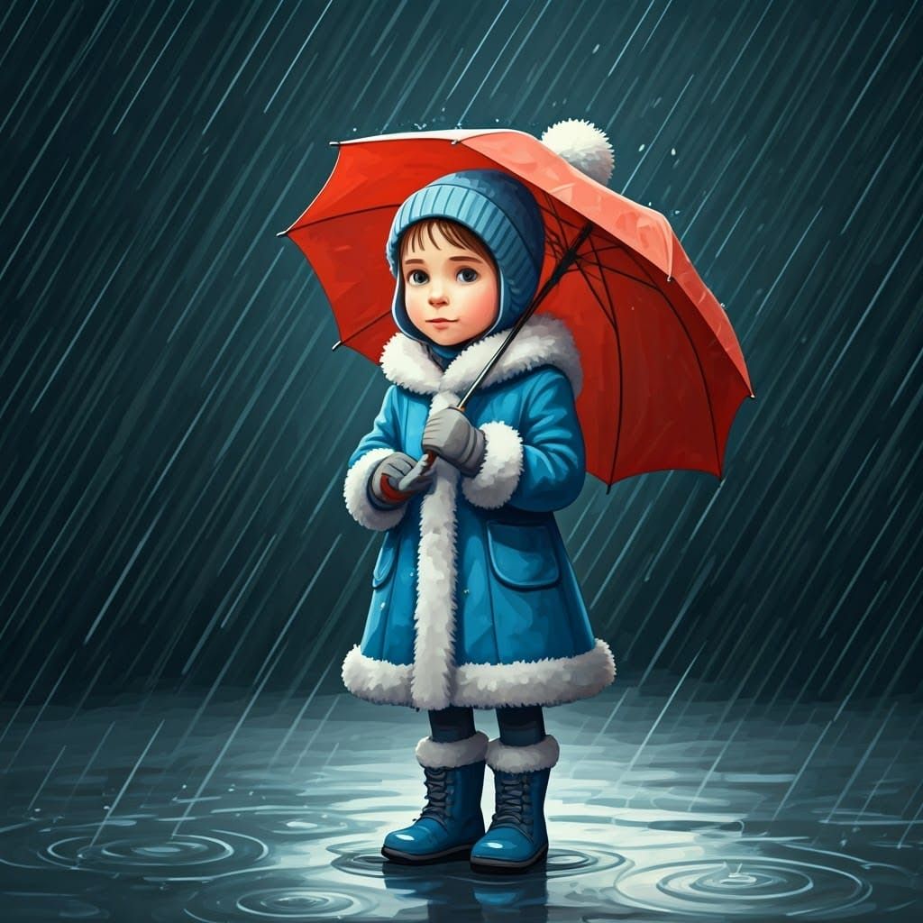 Ultra Orthodox Girl in Warm Winter Attire