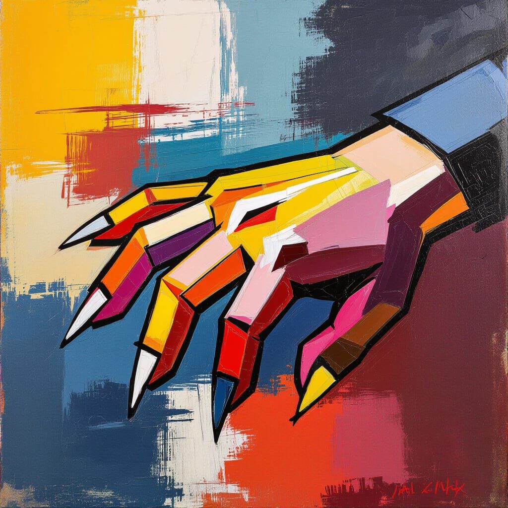 Claw Marks on Canvas as Impressionist Painting