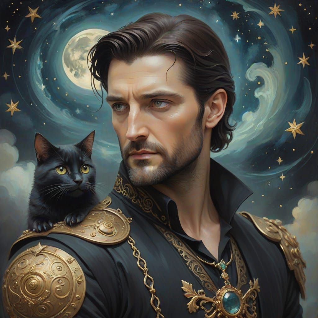 Apollo, God of Stars, Oil Painting