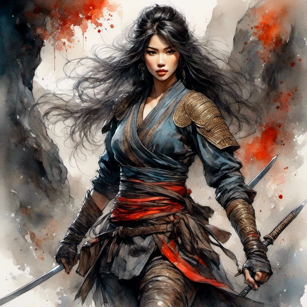 Portrait of a Asian Ninja Warrior