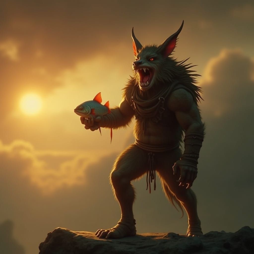 Fantastical Fish Goblin in Detailed Matte Painting