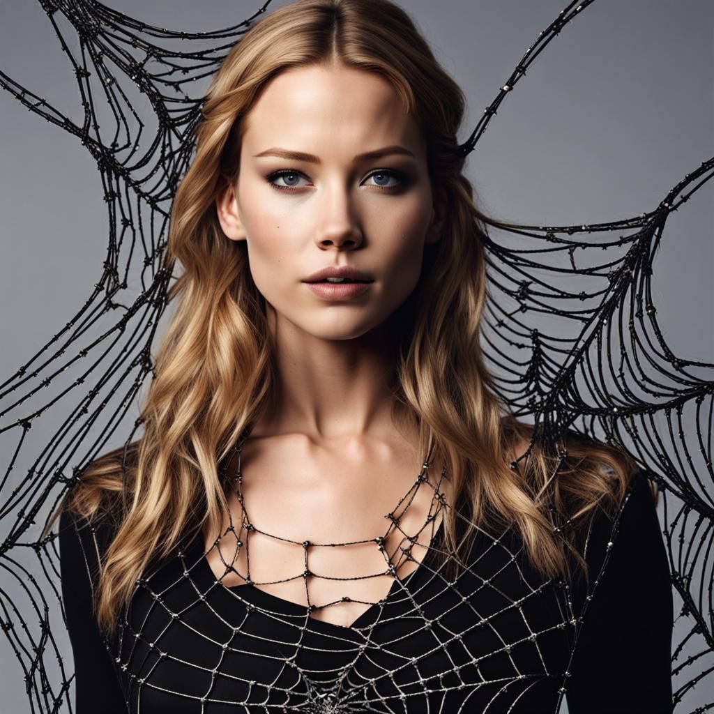 Fashion Influencer in Spiderweb Labyrinth
