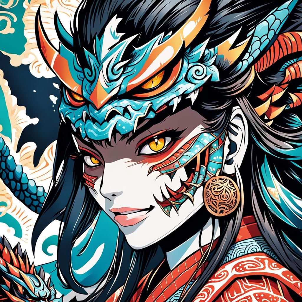 An anime-styled demon girl