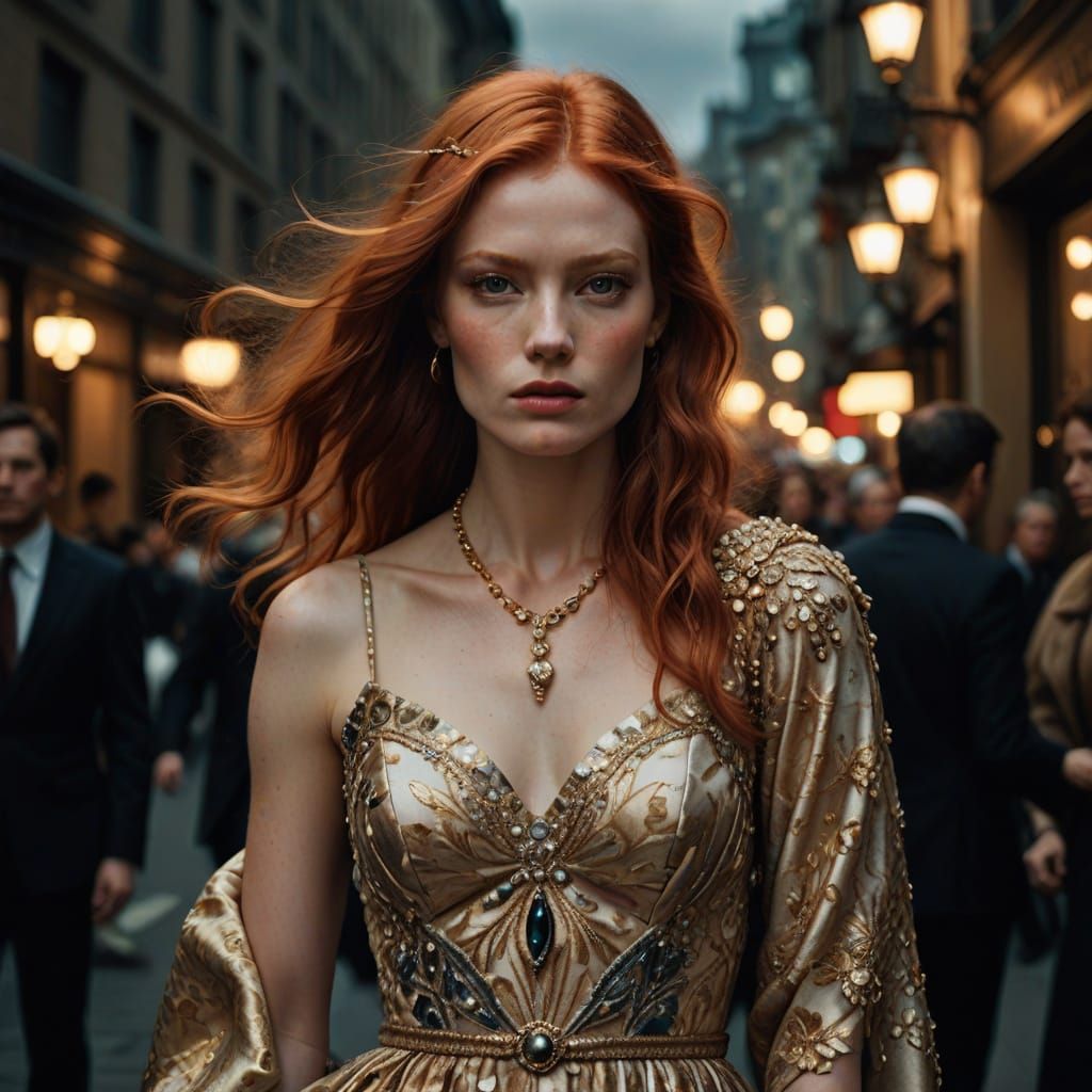 Glamorous Redhead in Elegant Portrait