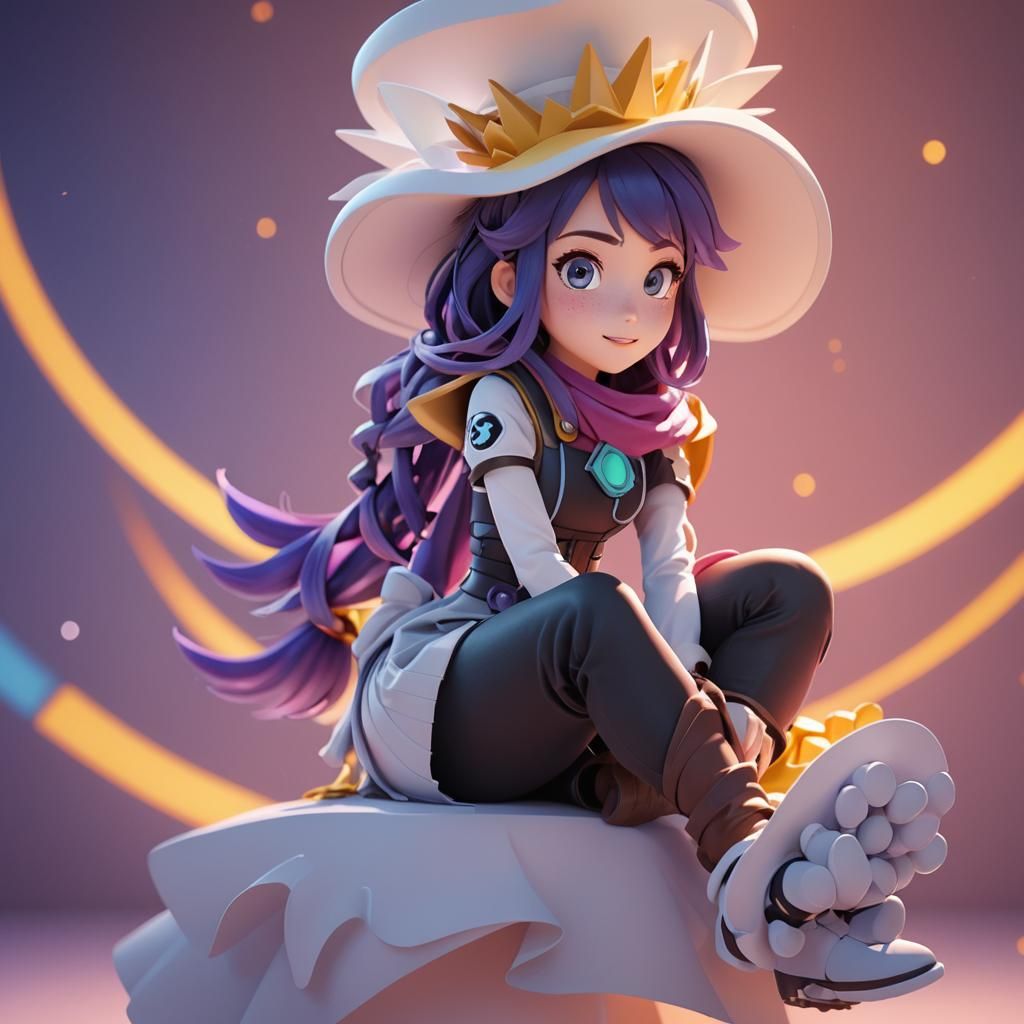 Waifu Anime Manga Girl in 3D Digital Art