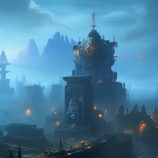 Space Marine Concept Art in Dark Fantasy Style