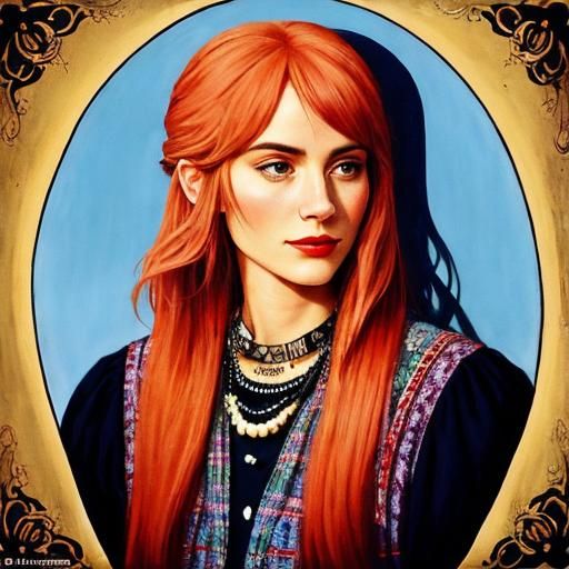 Photorealistic Tattooed Figure: Wise, Elegant, and Flamboyan...