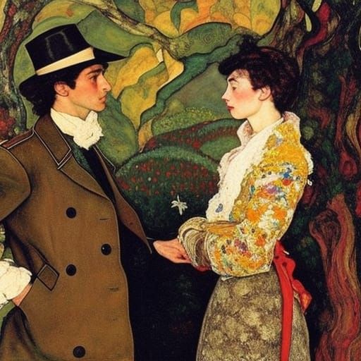 Love and Fate: A Romantic Symbolist Vision