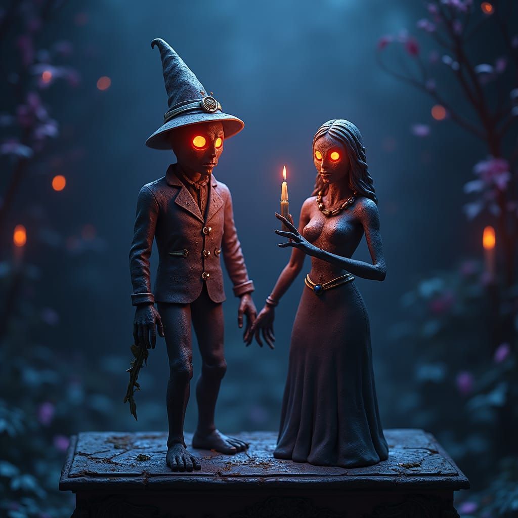 Mystical Voodoo Candles: Dark Fantasy Concept Art