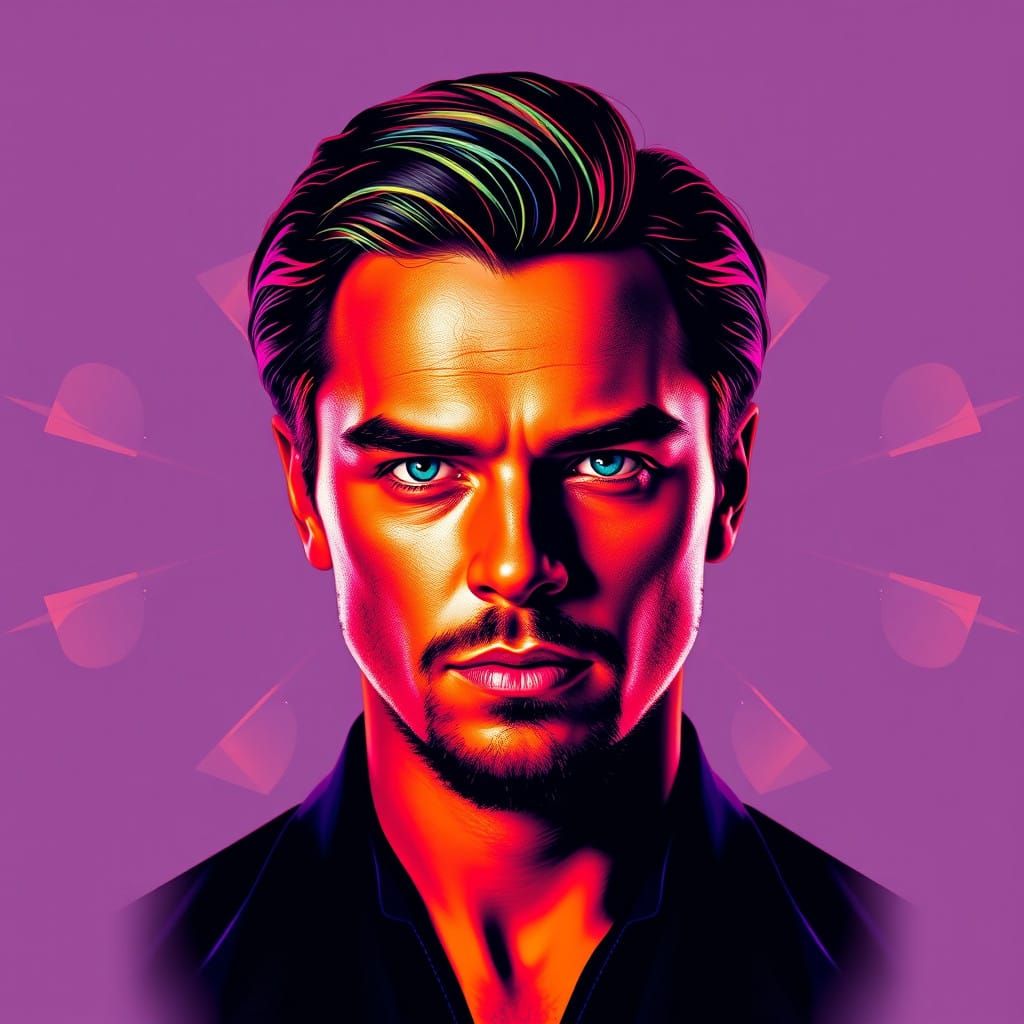 Leonardo Di Caprio in Vibrant Pop Art Portrait with Triadic ...
