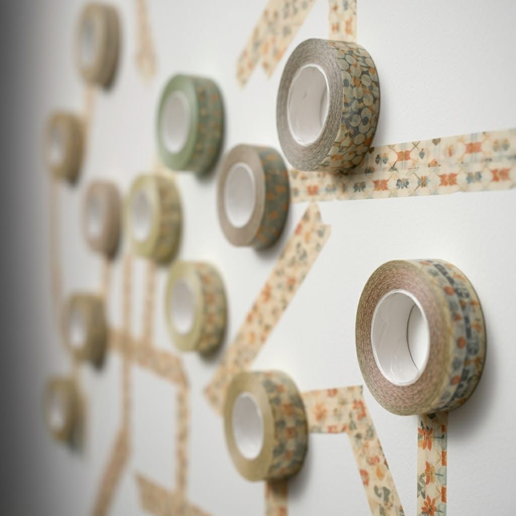 Washi Tape Geometric Wall Art in Pastel Colors