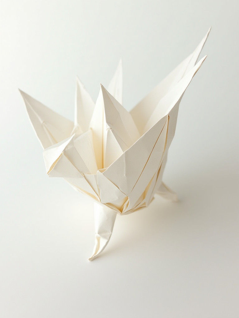 Intricate Origami Papercraft in Soft Focus