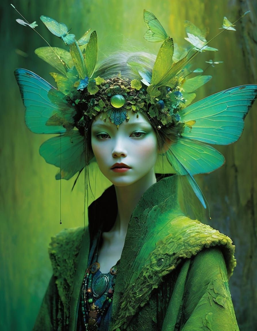 Enchanting Otherworldly Fairy in Vibrant Sunset Hues