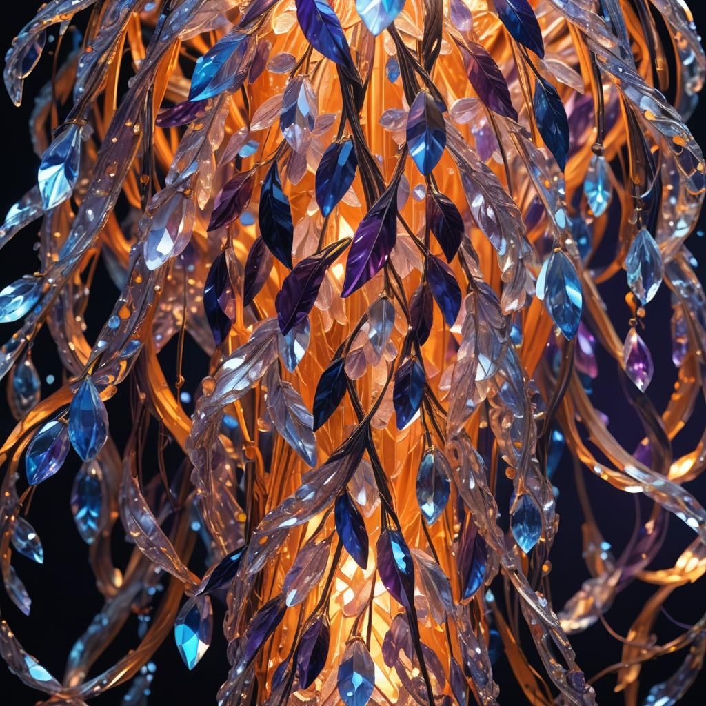 Crystal Rice Lamp: Fantasy Concept Art in Oil Painting Style