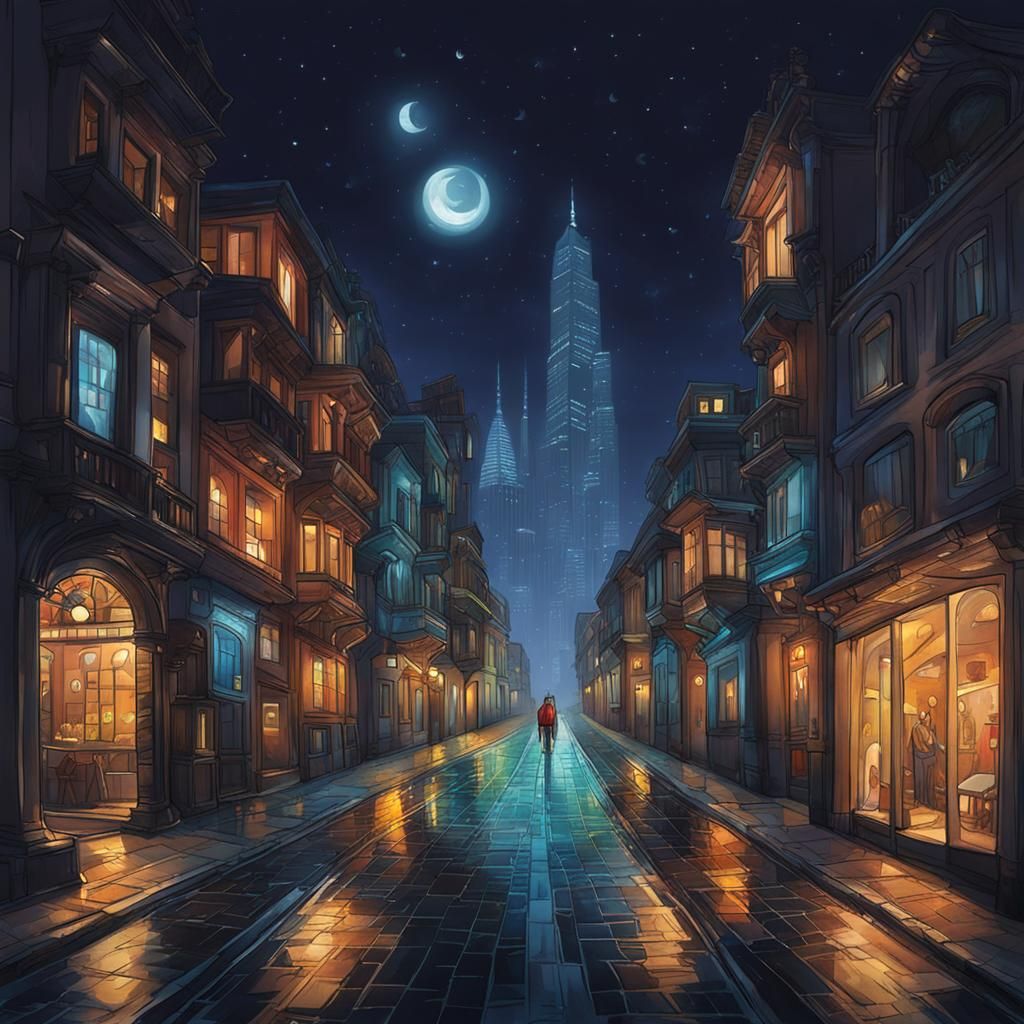 Night Street in a City of Dreams