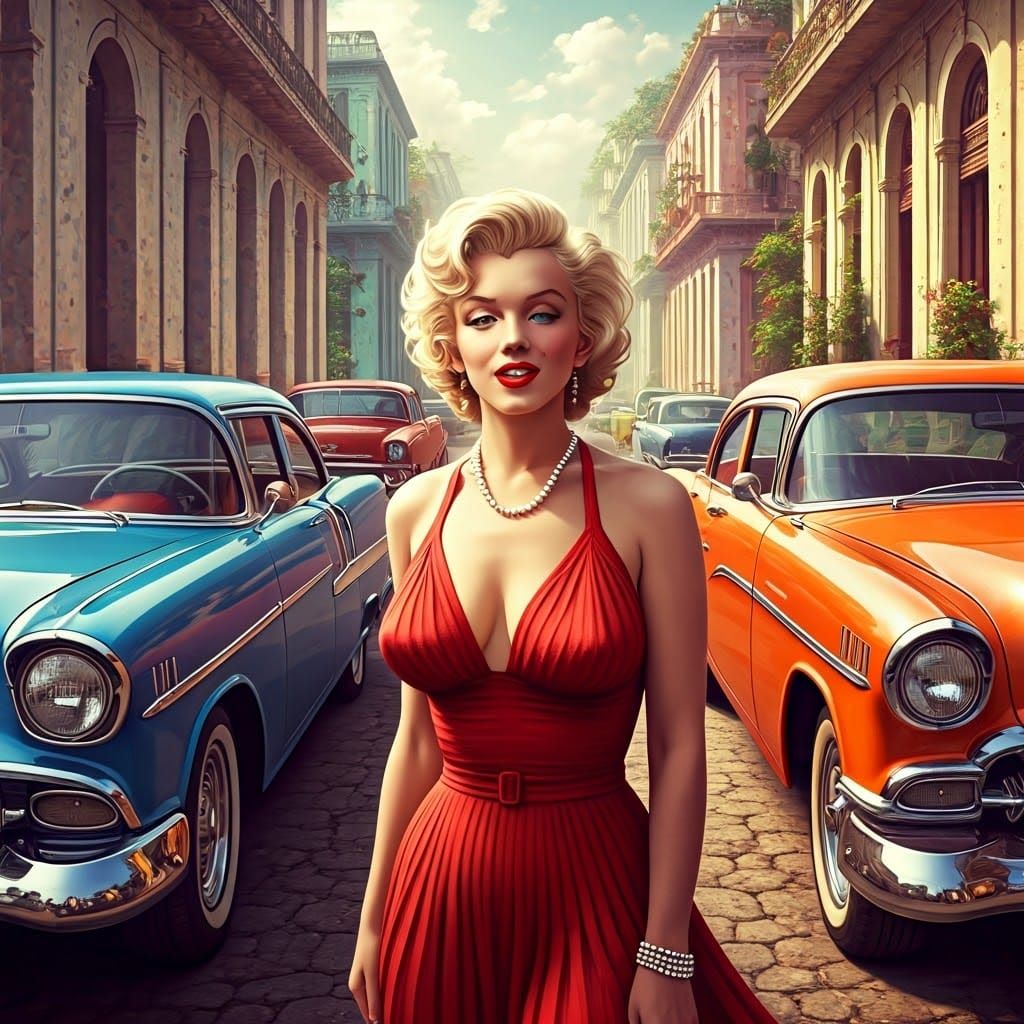 Golden Havana Night in Vintage American Car Heaven